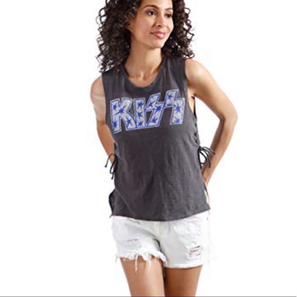 Lucky Brand Women's Kiss Side Lace up Tank Size M